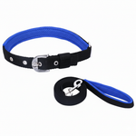 Load image into Gallery viewer, 15mm Leash & Collar Set for Pets – Plain Nylon Padded, Durable & Comfortable (Color May Vary)