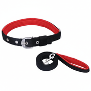 15mm Leash & Collar Set for Pets – Plain Nylon Padded, Durable & Comfortable (Color May Vary)