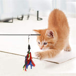 Load image into Gallery viewer, Basil Feather Wand Cat Teaser Toy with Bell & Tinsel
