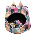 Load image into Gallery viewer, SmartyPet Printed Cat House & Bed Set (Color & Print May Vary)