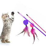 Load image into Gallery viewer, Cat Teasing Plastic Stick with Rattan Ball