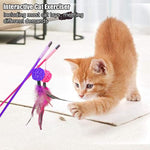 Load image into Gallery viewer, Cat Teasing Plastic Stick with Rattan Ball