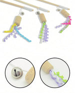 Load image into Gallery viewer, Premium Natural Wooden Cat Wand Toy with Cork & Jingle Bell