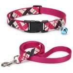 Load image into Gallery viewer, SmartyPet Plaid Collar and Leash Matching Set with Safety Bell (10mm)