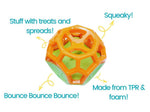 Load image into Gallery viewer, Holy Paws Fun 'N' Play Penta Ball – 3-in-1 Interactive Squeaky Treat Dispenser