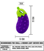 Load image into Gallery viewer, Holy Paws Veggie Bites Eggplant Squeaky Dog Toy – Durable Orbee-Tuff Rubber Chew for Small & Medium Breeds