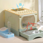 Load image into Gallery viewer, Foldable Enclosed Cat Litter Box with Drawer & Scoop | Anti-Tracking Top Exit