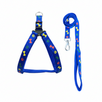 Load image into Gallery viewer, Leash & Harness-Nylon Print Padded for Dogs (Color May Vary)