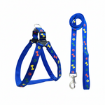 Load image into Gallery viewer, Leash & Harness-Nylon Print Padded for Dogs (Color May Vary)