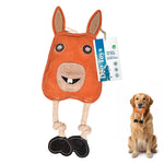 Load image into Gallery viewer, Oye Bark Eco-Friendly Leather Orange Rabbit Dog Toy