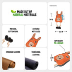 Load image into Gallery viewer, Oye Bark Eco-Friendly Leather Orange Rabbit Dog Toy