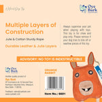 Load image into Gallery viewer, Oye Bark Eco-Friendly Leather Orange Rabbit Dog Toy