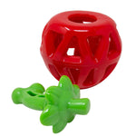Load image into Gallery viewer, Holy Paws Fruity Bite Strawberry Dog Toy – Natural Rubber Treat Dispenser