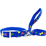 Load image into Gallery viewer, Leash &amp; Collar-Nylon Print Padded for Dogs (Color May Vary)