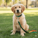 Load image into Gallery viewer, 10mm Silky Dual Color Leash &amp; Collar Set with Bell for Pets