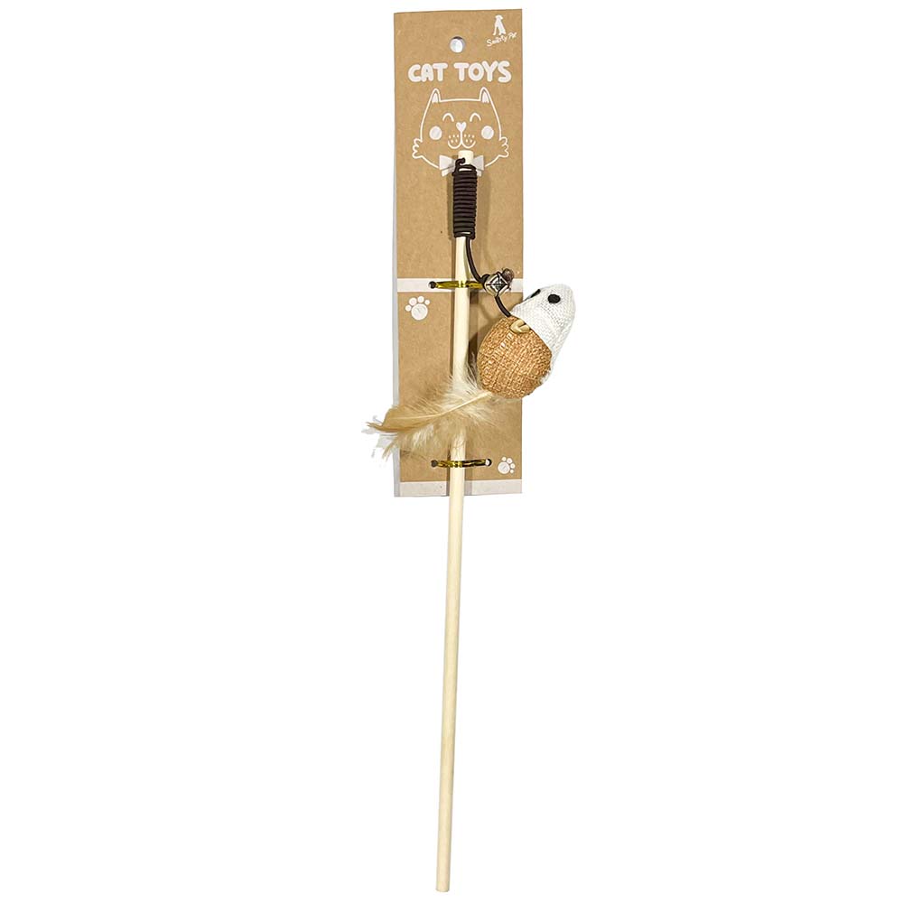 Cat Teasing Wooden Stick-Single Dangler