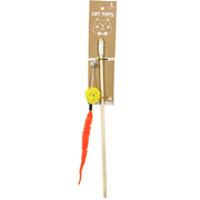 Cat Teasing Wooden Stick with Rattan Ball