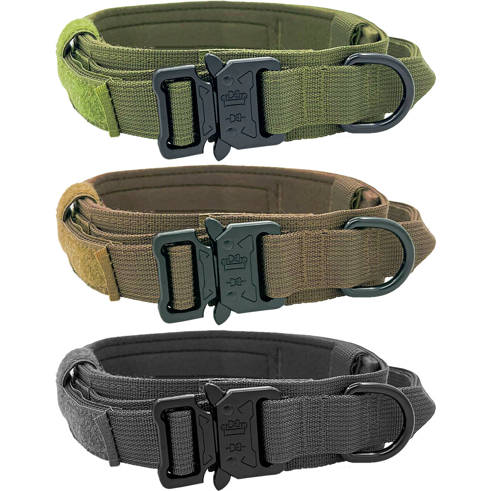 Heavy-Duty Tactical Dog Collar with Control Handle & Quick-Release