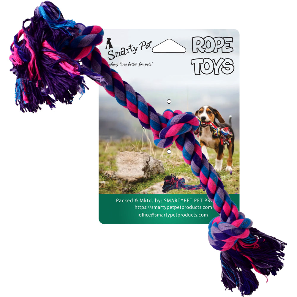 Smartypet Heavy-Duty 3-Knot Cotton Rope Toy | Durable Tug & Chew Toy
