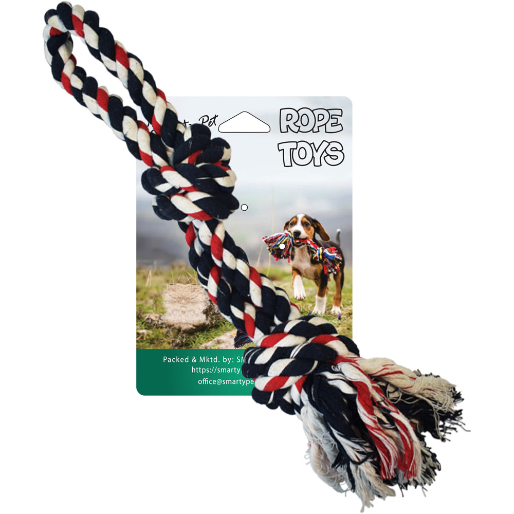 SmartyPet 2 Knot with 2 Strings Cotton Rope Dog Toy (Color May Vary)