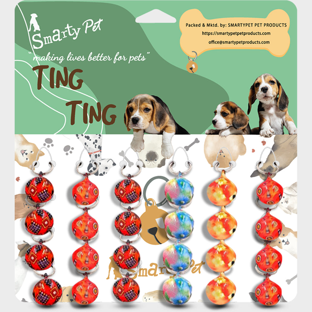 Smarty Pet Ting Ting Bell - XL Marble Print | Durable Dog & Cat Collar Bell