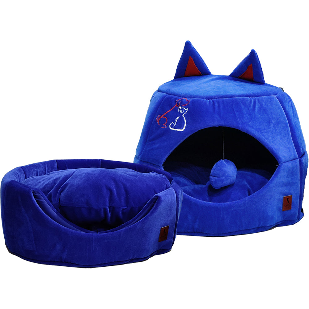 SmartyPet 2-in-1 Foldable Cat House & Cuddle Bed (Color May Vay)
