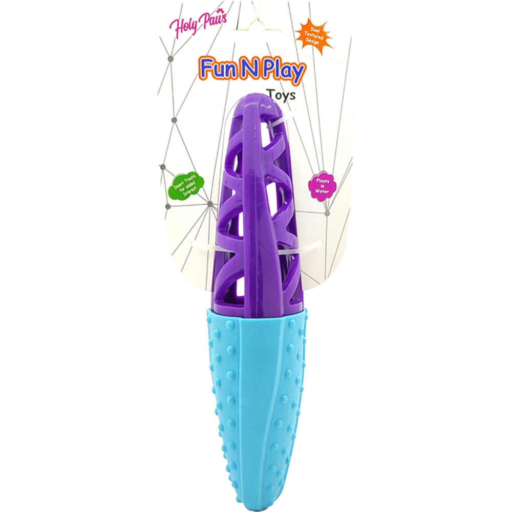 Holy Paws Fun ‘N’ Play Dual-Textured Rubber Dog Toy Stick