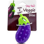 Load image into Gallery viewer, Holy Paws Veggie Bites Eggplant Squeaky Dog Toy – Durable Orbee-Tuff Rubber Chew for Small &amp; Medium Breeds