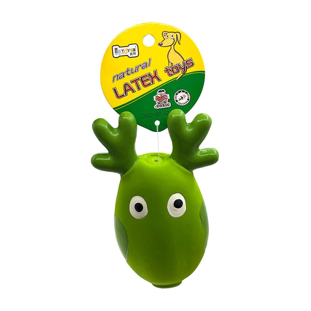 EE Toys Premium Latex Squeaky Peace Deer Dog Toy