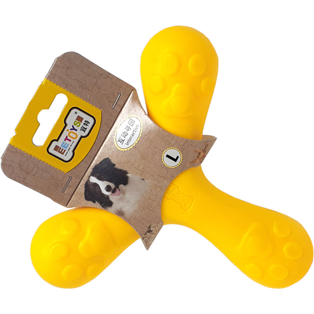EE Toys Squeaky Triangle Dart Dog Toy | Interactive Boomerang Fetch Chew Toy
