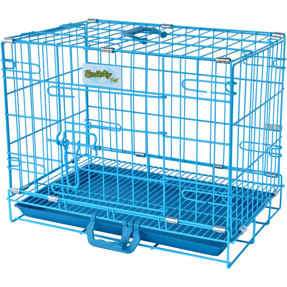 Smarty Pet Heavy Duty Collapsible Wire Pet Cage – Vibrant Blue