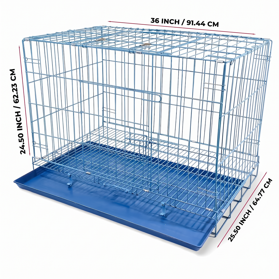 Smarty Pet Heavy Duty Collapsible Wire Pet Cage – Vibrant Blue