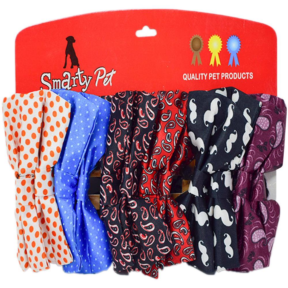 Smarty Pet Designer Pet Bow Tie – Adjustable Elastic Collar Attachment for Dogs & Cats