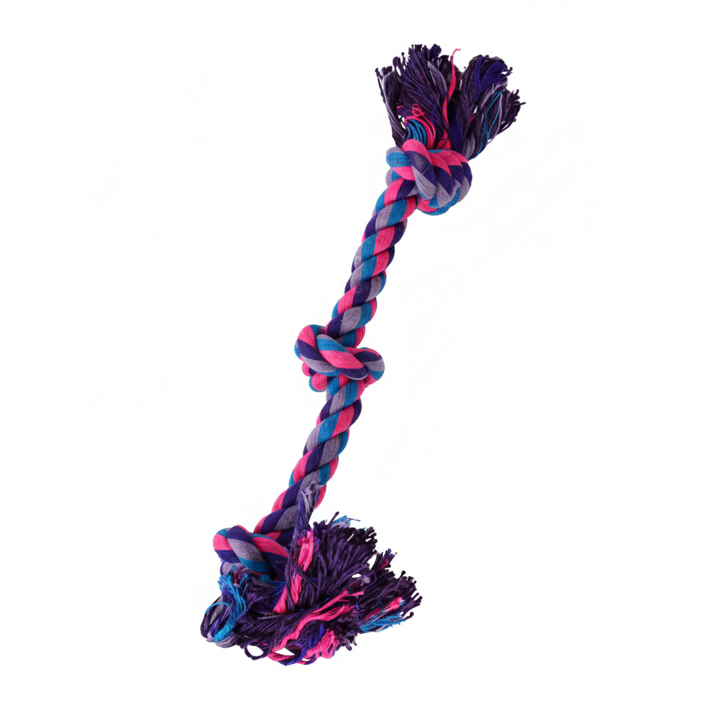 Smartypet Heavy-Duty 3-Knot Cotton Rope Toy | Durable Tug & Chew Toy