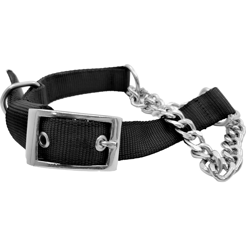 Plain Nylon Choke Collar - Grinded Chain (Color May Vary)