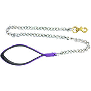 Heavy-Duty Chrome Chain Dog Leash with Padded Foam Handle