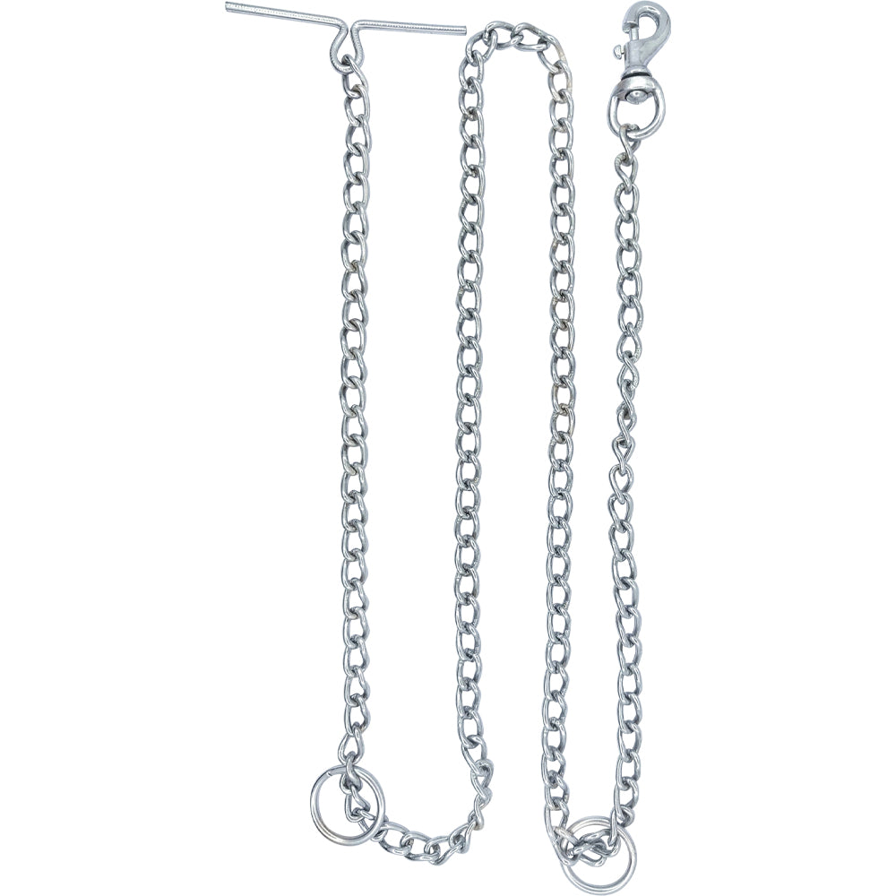 Premium Heavy-Duty Iron Dog Chain Leash with T-Bar & Swivel Snap Hook
