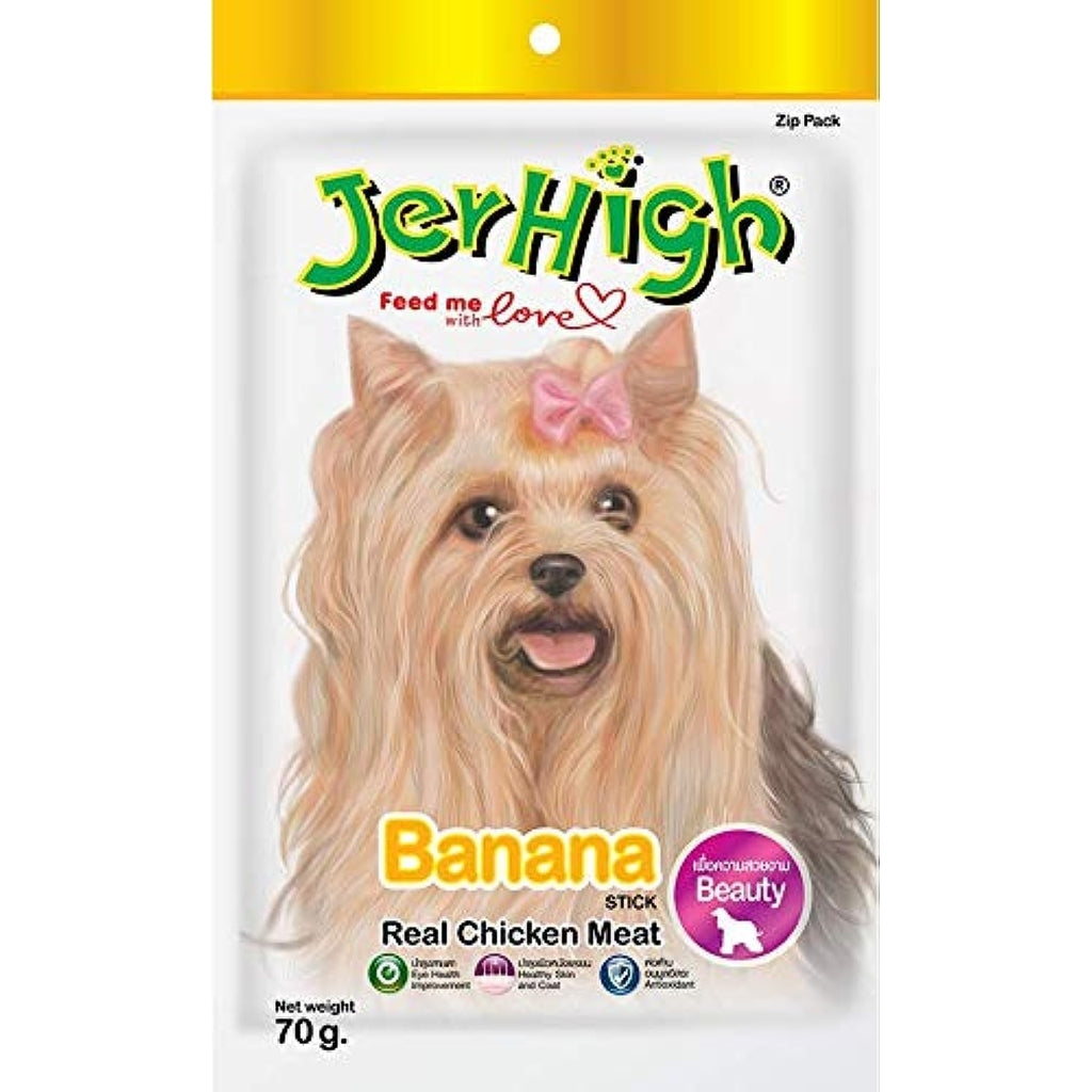 JerHigh Banana Dog Treat – Delicious Chicken Snack with Real Banana Flavor