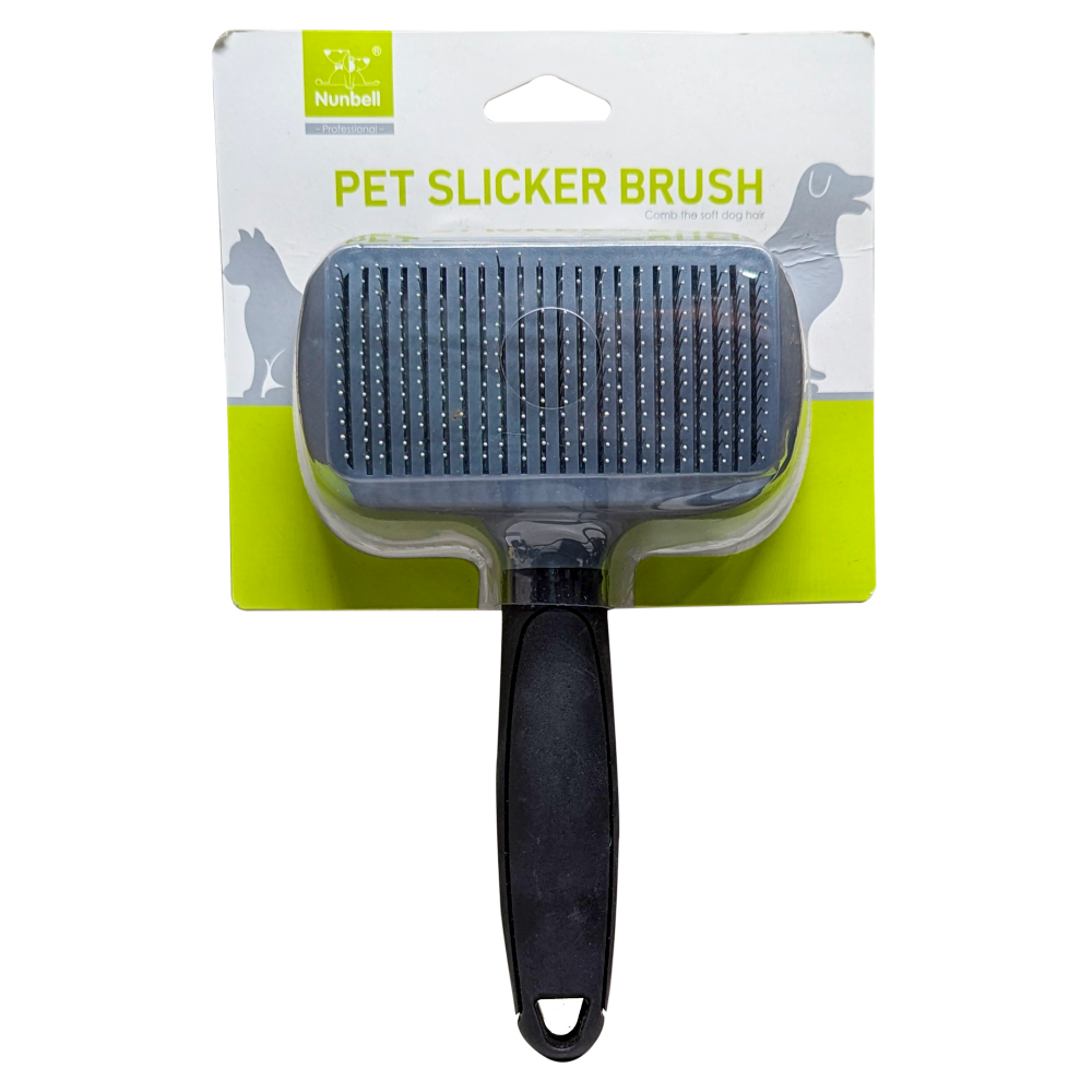 Nunbell Self-Cleaning Pet Slicker Brush (with Click-Lock Mechanism)