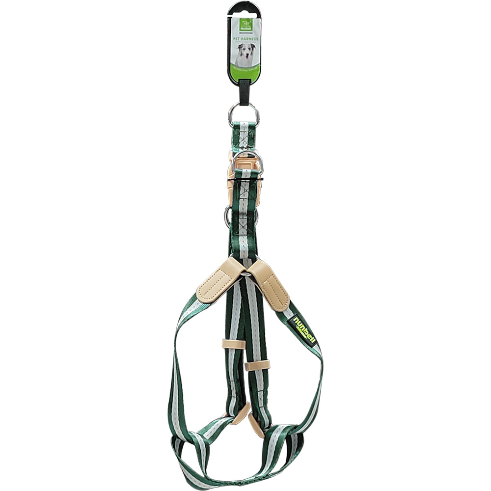 Nunbell Reflective Step-In Dog Harness – Nylon & Leather Accents
