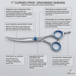 Load image into Gallery viewer, Holy Paws 7" Professional Curved Dog Grooming Scissors
