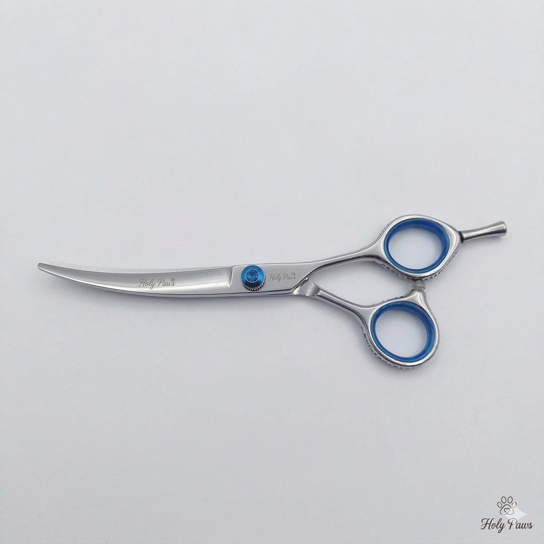 Holy Paws 7" Professional Curved Dog Grooming Scissors
