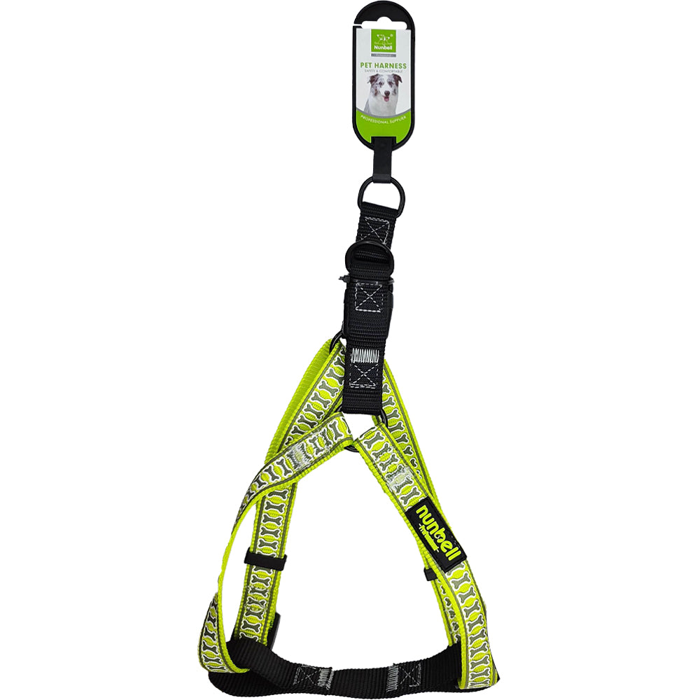 Nunbell Reflector Bone Print Dog Harness