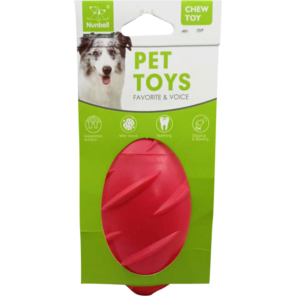 Nunbell Wave Rugby Squeaker Dog Chew Toy (Assorted Colors)