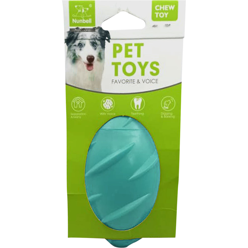 Nunbell Wave Rugby Squeaker Dog Chew Toy (Assorted Colors)