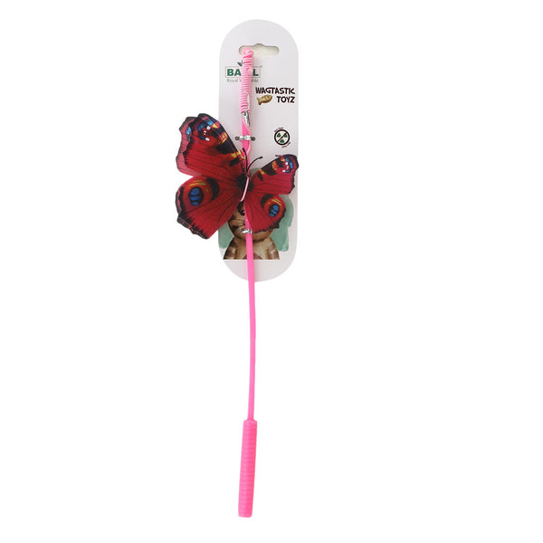 Basil Butterfly Cat Teaser Wand with Bell – Interactive Cat Toy