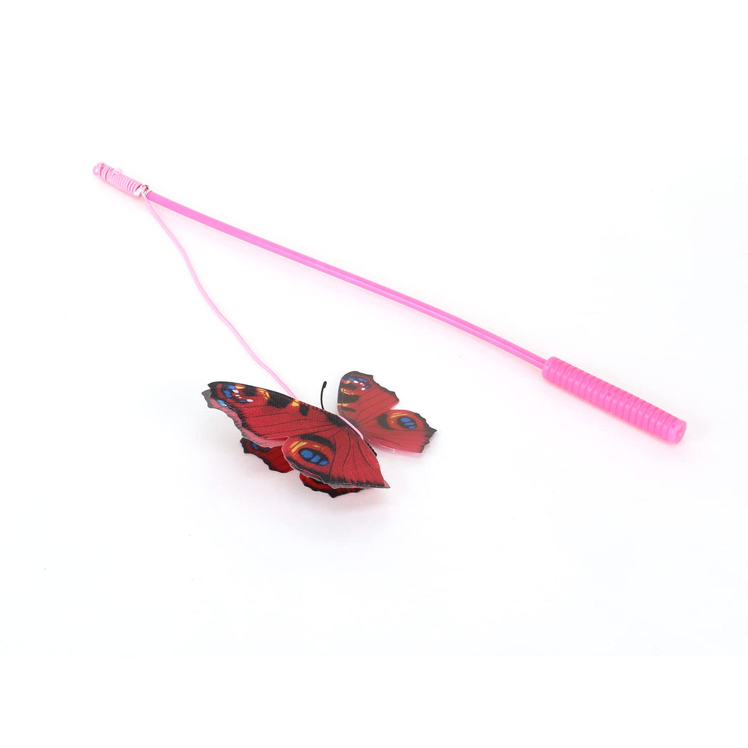 Basil Butterfly Cat Teaser Wand with Bell – Interactive Cat Toy
