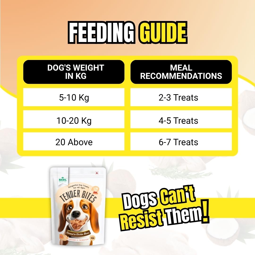 Basil Tender Bites - Coconut in Chicken Bones Dog Treats (70g)