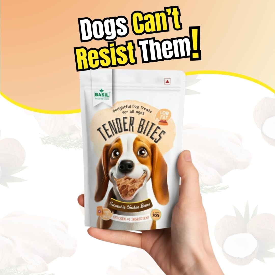 Basil Tender Bites - Coconut in Chicken Bones Dog Treats (70g)