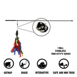Load image into Gallery viewer, Basil Feather Wand Cat Teaser Toy with Bell &amp; Tinsel